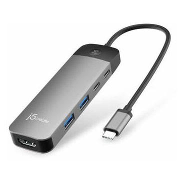 j5Create USB-C 4k60 Hub With Pd Screen-Off Control Nms Ns Accs (USB-C, 6 Ports) (JCD3002-N)