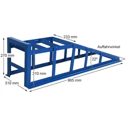 Auffahrrampe Rampe PKW 2x blau bis 225er Räder extra breit 2000 kg pro Paar