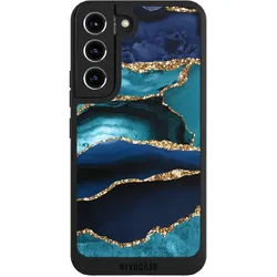 Nivocase Handyhülle für Samsung Galaxy S22 Hülle NIVOpure Case Schwarz Glitzer Look Marmor Trends (Samsung Galaxy S22), Smartphone Hülle, Schwarz