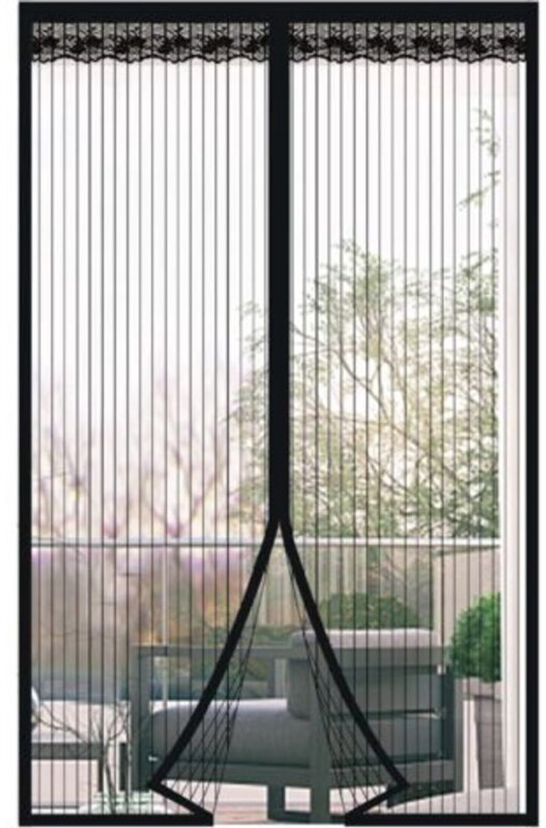 Zwart magnetisch muggennet, 100 x 205 cm
