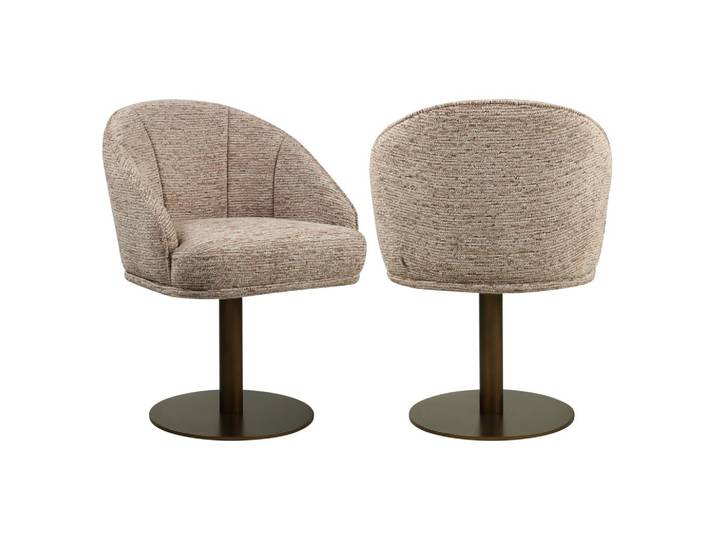 Esszimmerstuhl Beverly mocca linear – drehbar mit Polyester-Bezug