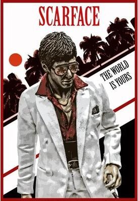 Uplift Treasures Scarface Al Pacino Canvas Wall Art Poster p1 50x70cm No Frame