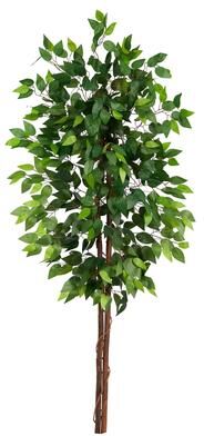 Nearly Natural 5' Artificial Double Trunk Ficus Tree without Pot