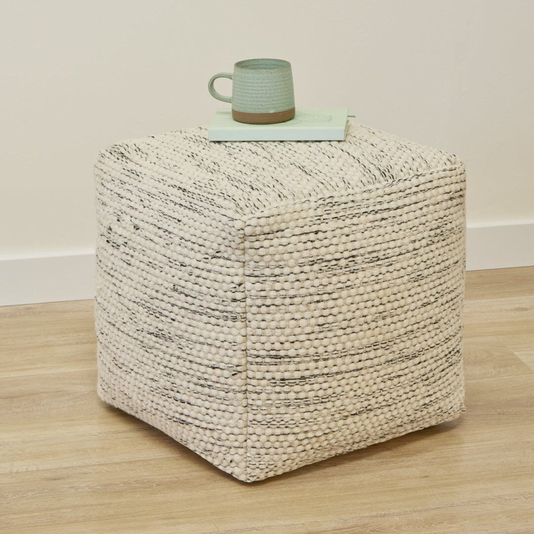 17 Stories Rosilynn 45cm Wide Footstool Ottoman Clay Marl 45cm H X 45cm W X 45cm D
