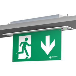 Beltrona Notbeleuchtung MEXM82506, Fluchtwegleuchte, LED, Akku, Deckenmontage, 4 Piktogramme, für Not- & Dauerbetrieb