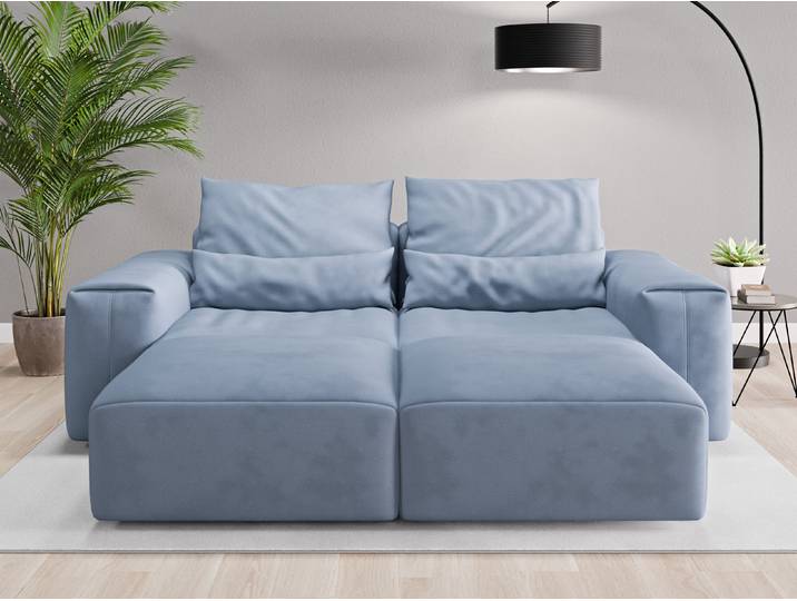 Loveseat Denver - Blau (Jeansblau) - Vintage Velours