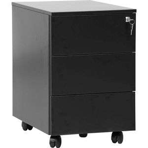 G-Office Rollcontainer MPS/PM.3, aus Metall, schwarz, mit 3 Schubladen, abschließbar