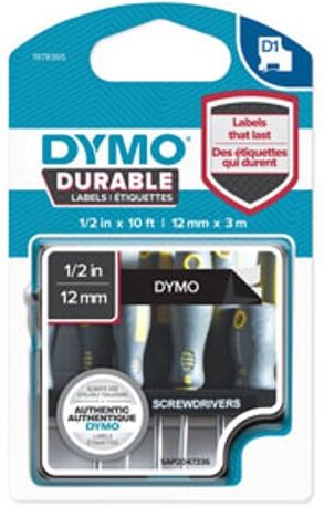 Dymo 1978365 cinta blanco sobre negro 12mm