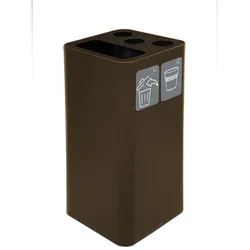 Stil Casa PURE Getränkehalter, lackierter Stahl 38x38x80 cm, 3 Getränkehalterlöcher + Papierkorb, 2 Klebepiktogramme, 100 L, Corten.
