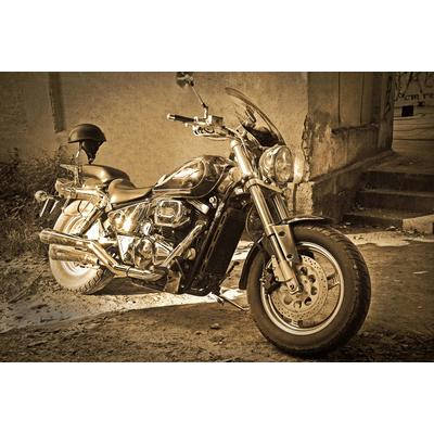 Fototapete PAPERMOON "Vintage Motorrad.", bunt, B:2,5m L:1,86m, Vlies, Tapeten