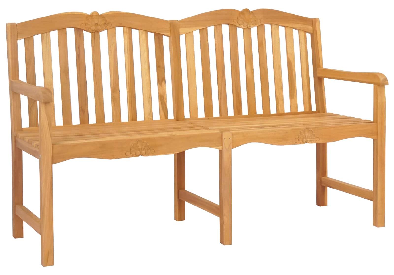 Handgeschnitzte Muschel-Bank 150 x 60,5 x 95 cm Massivholz Teak