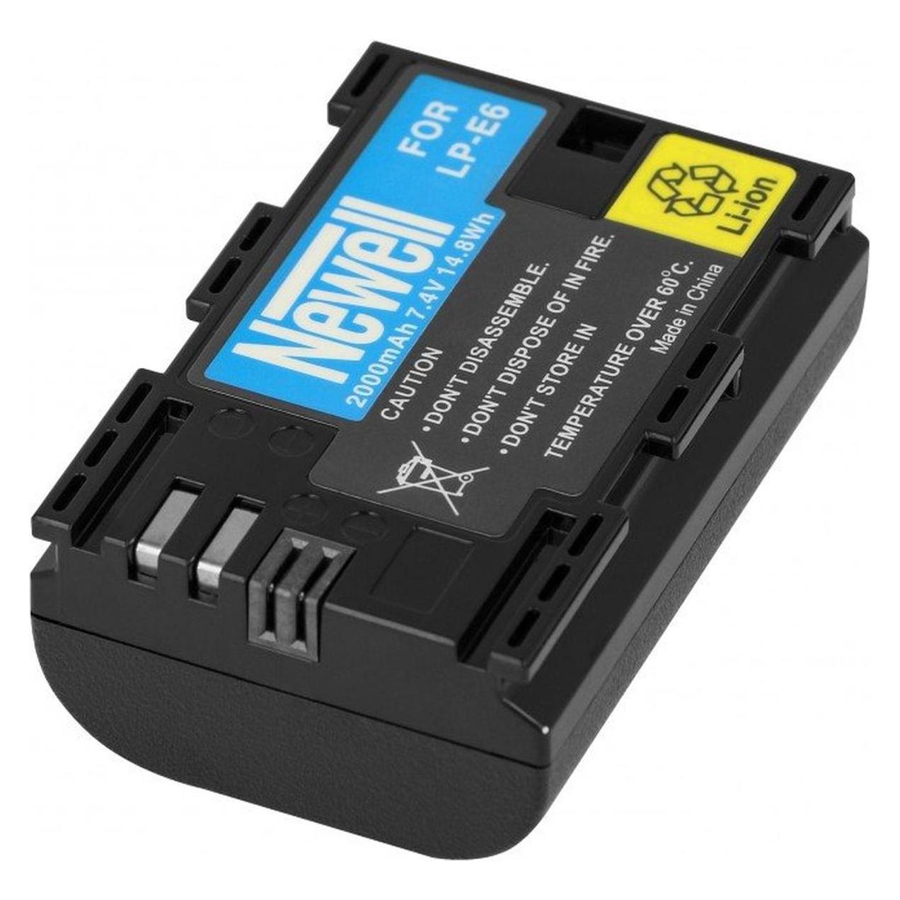 Newell Set aus DL-USB-C Zweikanal-Ladegerät und LP-E6-Akku für Canon (Kamera Akku) (NEWELL)