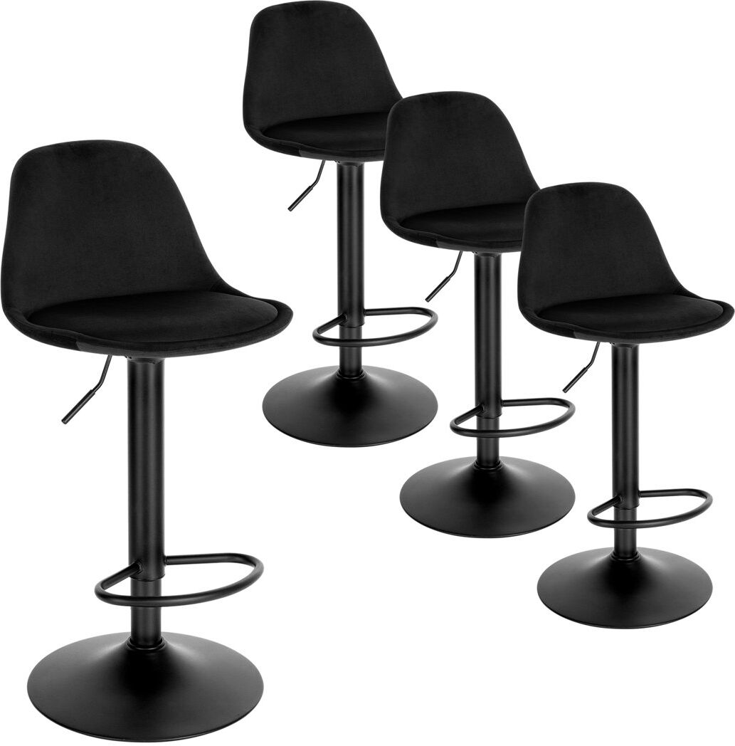 Rio Aljosha Swivel Yes Velvet Yes Bar Stool with Steel Frame Black 4