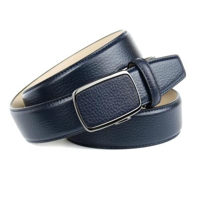 Ledergürtel ANTHONI CROWN, Herren, Gr. 115, blau, Leder, unifarben, Gürtel Ledergürtel, Eleganter Gürtel in Hirschprägung
