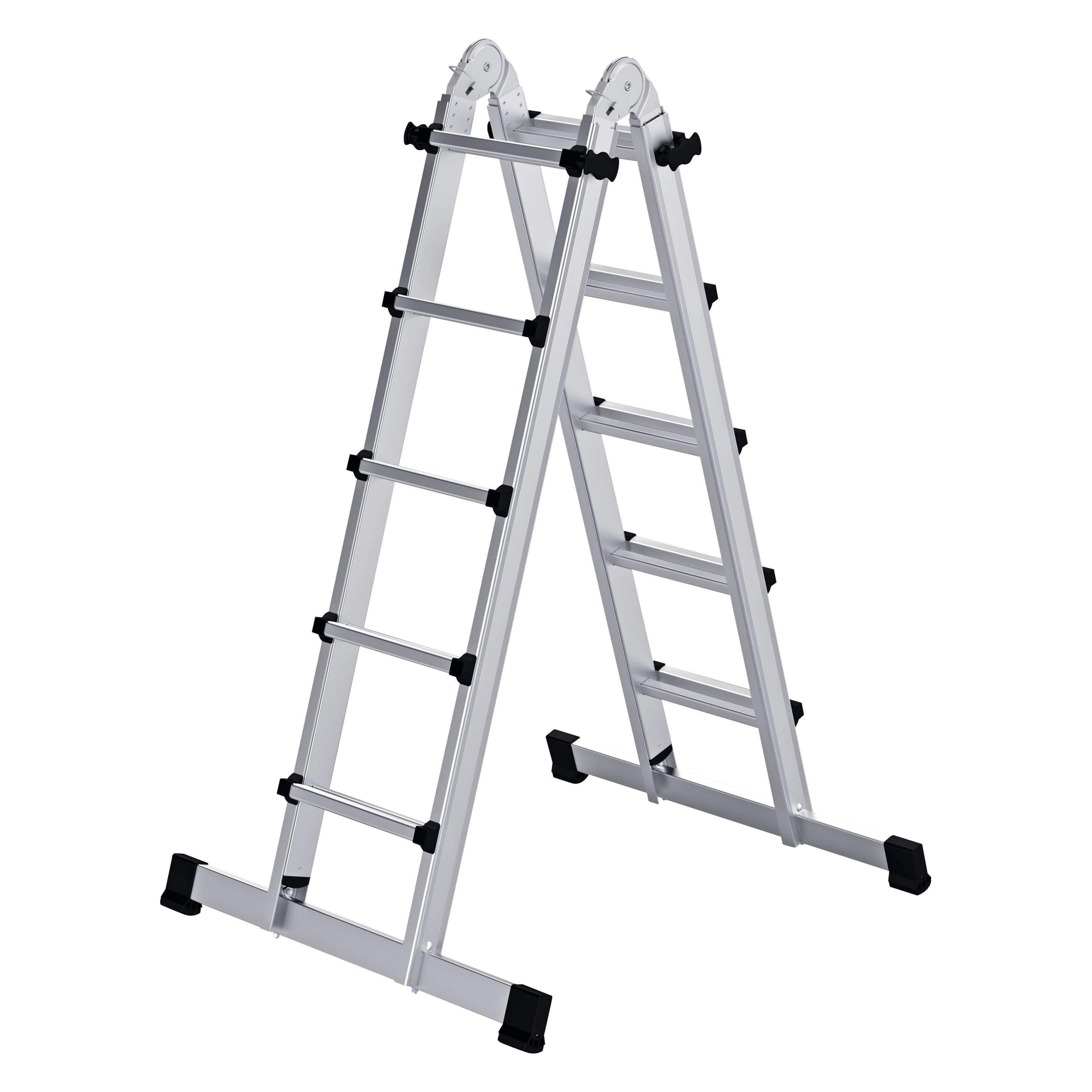 Munk Teleskopleiter 4-teilig mit Traverse 4x5 Sprossen (Teleskopleiter) (032123)