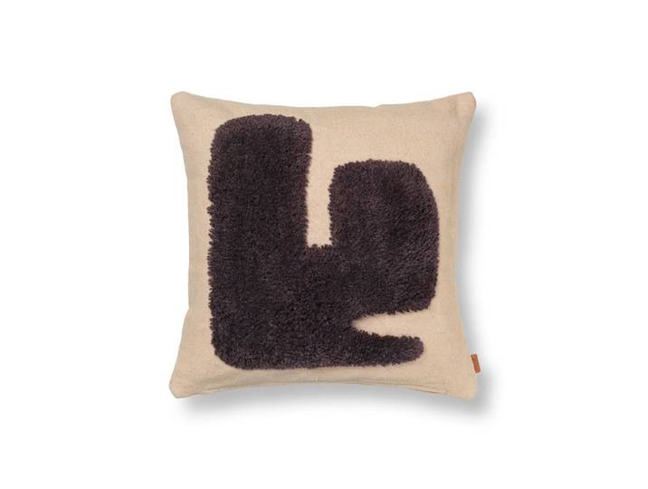 Ferm Living - Lay Kissen 50 x 50 cm, sand / dunkelbraun