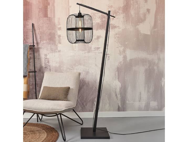 Lampadaire Hokkaido Ø 35cm Noir/Noir Matériau : Bambou E27