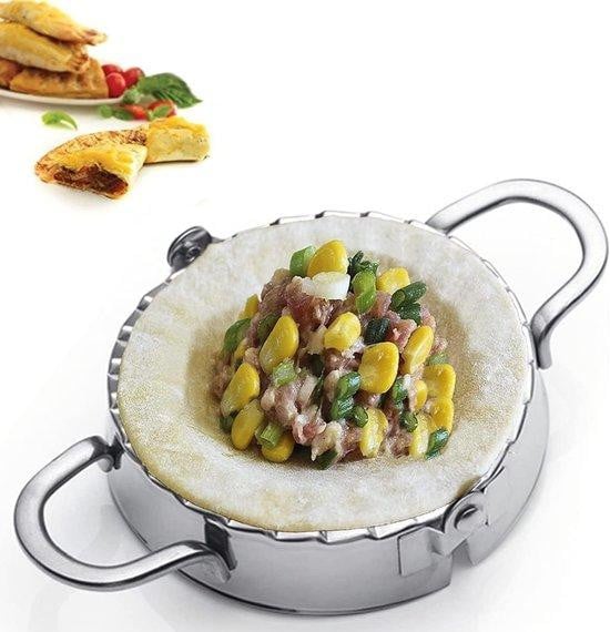 Famanu RVS Empanada en Dumpling Pers XL, 15 cm, Zilver, Rond