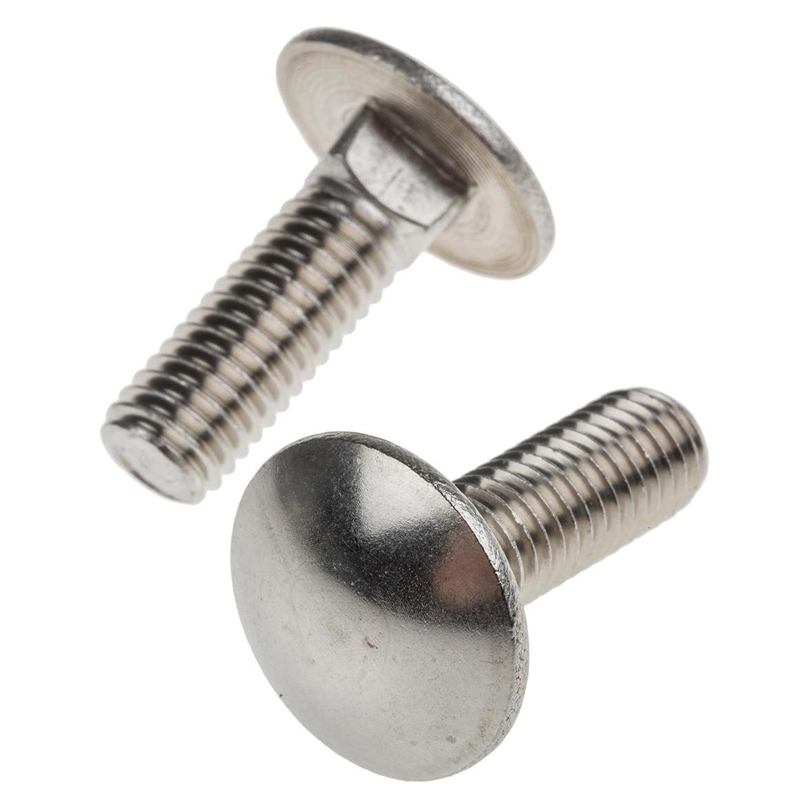 RS PRO 8X25 Coach Bolts A2 Stainless Steel (1224425)