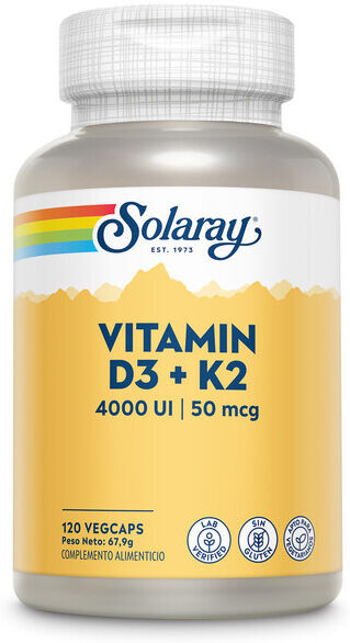 Solaray Vitamin D3 + K2 120 Capsules