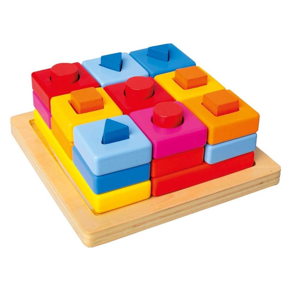 Mertens Buntes Holz-Steck/Stapelspiel (72438)