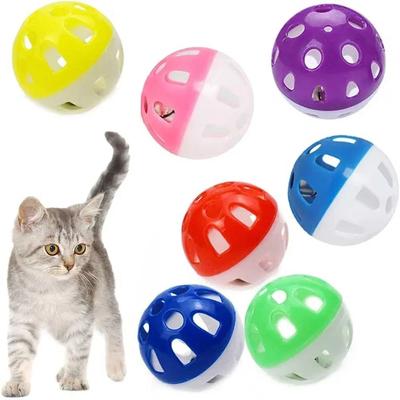 Inspire Select Jingle Bell Cat Toy Balls Colorful Plastic Chase & Pounce Rattle Balls For Cats & Kittens random Color 24 Pcs