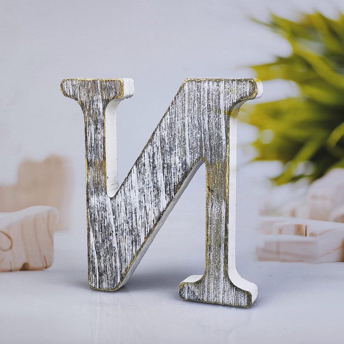 Houten Alfabet Brief Decoratie Letter H - Wit - 10 cm