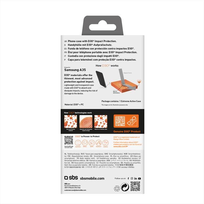 SBS Cover D3o Ted3ocovsaa35 Per Samsung A35-trasparente