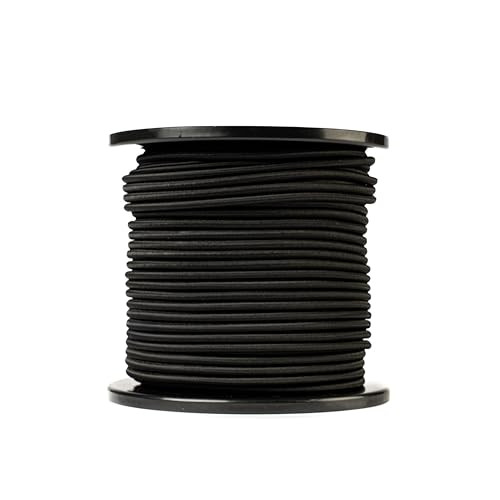 SNURO Elastisch rond touw 6mm 100M Zwart - Weerbestendig en extra sterk bungeekoord