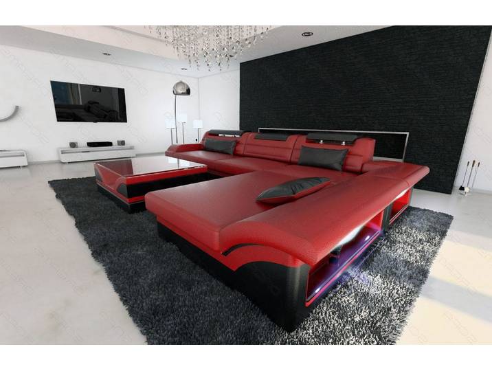 Couch Monza L-Form in Leder