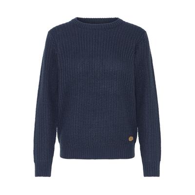 Strickfleece-Pullover OXMO "Strickpullover OXEdna", Damen, Gr. S, blau (total eclipse), Obermaterial: 100% Polyacryl PAN., Pullover