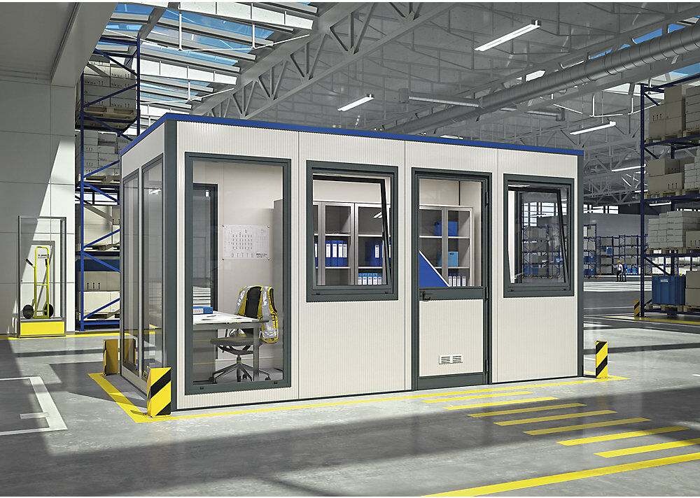 Raumsystem, Außen-BxH 1150 x 2600 mm, Paneel mit Schiebefenster eurokraft pro