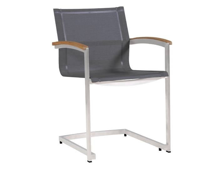 Zebra SETAX SWING Sessel aus Edelstahl, recyceltes Teak, midnight
