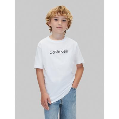 T-Shirt CALVIN KLEIN "INSTITUTIONAL 2-PACK T-SHIRT", Jungen, Gr. 12 (152), weiß (weiß, schwarz), Jersey, Obermaterial: 100% Baumwolle, Shirts T-Shirt, Regular fit mit Rundhalsausschnitt