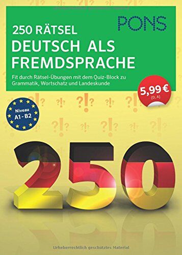 PONS 250 Rätsel Deutsch als Fremdsprache: Fit durch Rätsel-Übungen mit Quiz-Block zu Grammatik, Wortschatz u. Landeskunde - Preis vom 04.10.2026 03:51:26 h