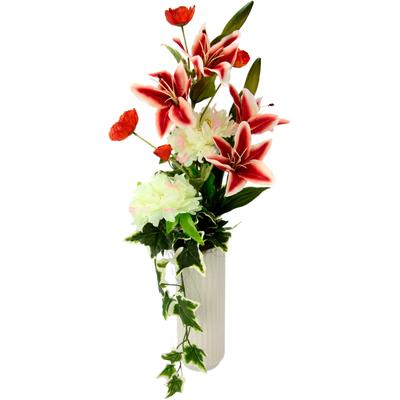 Kunstblume I.GE.A. "Arrangement Lilie/Pfingstrose", bunt, B:26cm H:63cm L:21cm, Kunstpflanzen, Vase aus Keramik