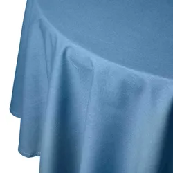 TISCHDECKE blau rund 178 cm, 100% Baumwolle