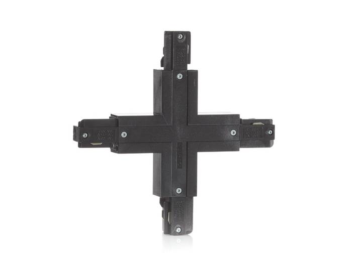 Eutrac X-Verbinder Einspeisemöglichkeit schwarz 3-Phasen, schwarz, Stromschienenstrahler