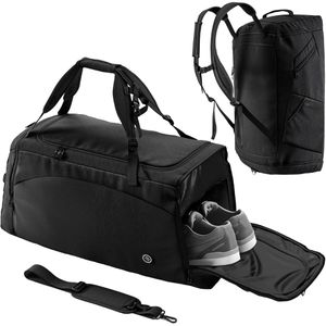 bemaxx Sporttasche Sports Bag, schwarz, mit Rucksackfunktion, mit Schuh- & Nassfach, 70 cm, 60 Liter