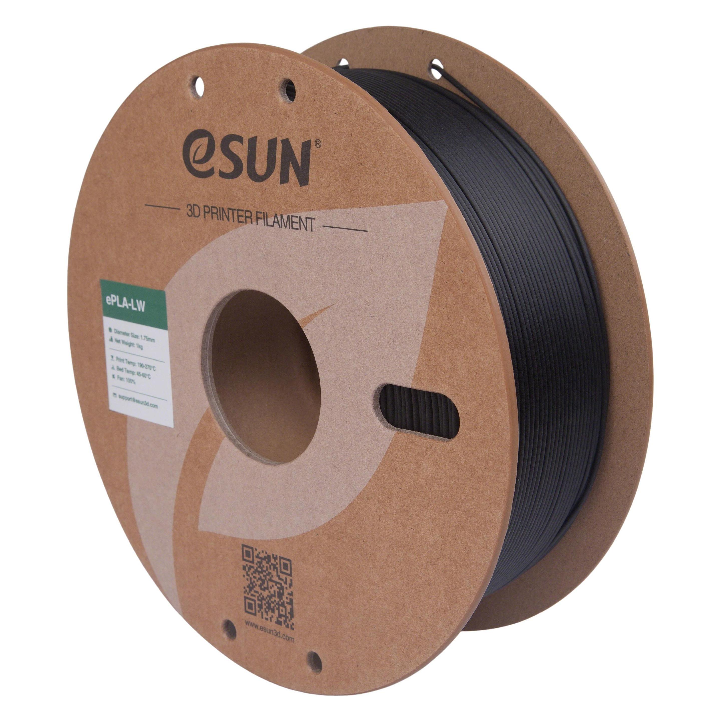 eSUN ePLA-LW Schwarz Leichtgewicht Filament 1.75mm 1Kg (1000 g, 1.75 mm) (PLA-LW175B1P1)