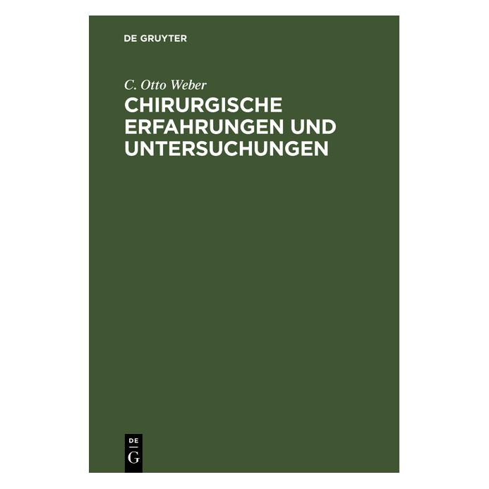 De Gruyter Weber:Chirurgische Erfahrungen und Unte (67773805)