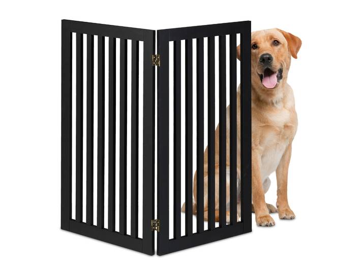 Freistehendes Hundeabsperrgitter Schwarz