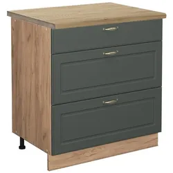 Vicco, Regal, Fame-Line mit 3 Schubladen, AP Eiche (80 x 60 x 82 cm)