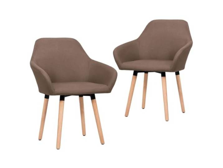 NLQMSU Essstühle, 2 Stück, Braun, Stoff, mit Armlehnen Schaumstoffpolsterung, Holz- und Metallbeine, ergonomisches Design, Verwendung im Wohnzimmer oder Esszimmer