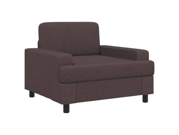 NLQMSU Sessel, dunkelbraun, Stoff Stoff 100 % Polyester, Rahmen aus Holz und Metall, quadratische Füße aus Kunststoff, dicker Schaumstoff, für den Innenbereich