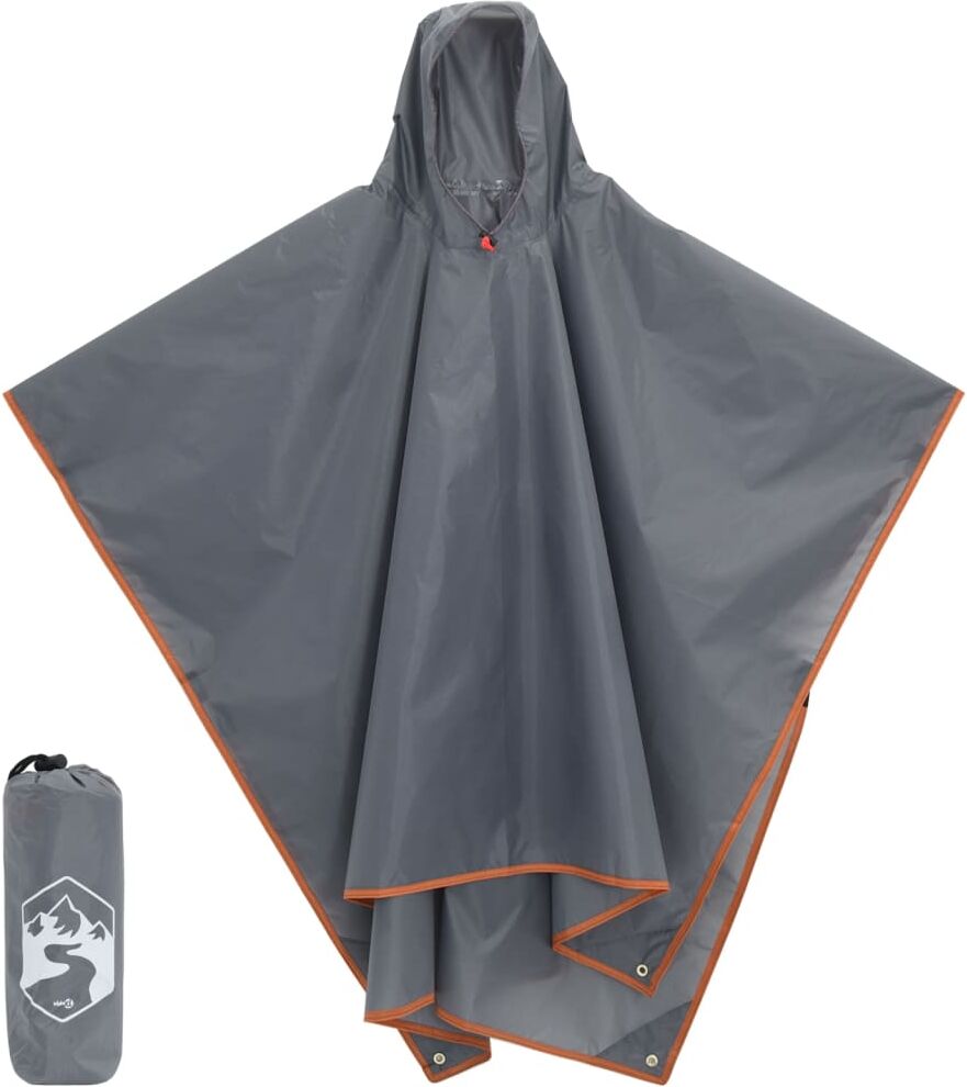 vidaXL Poncho de pluie avec capuche design 2 en 1 gris et orange