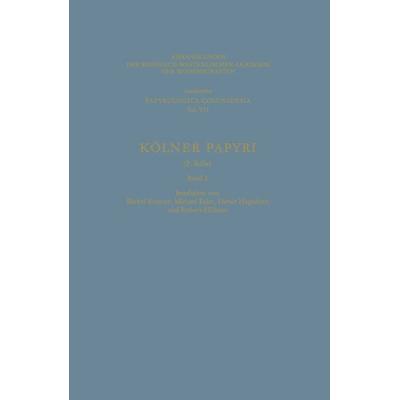 Kölner Papyri, Taschenbuch von Bärbel Kramer, VS Verlag für Sozialwissenschaften, 978-3-531-09911-8