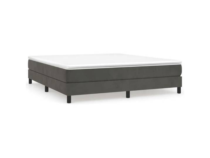 BET Sommier à ressorts de lit Gris foncé 180x200 cm Velours BET9472646062376