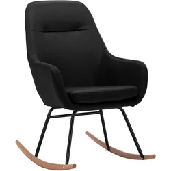 vidaXL Schaukelstuhl Schwarz Stoff