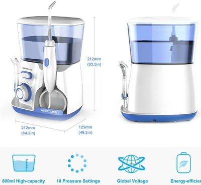 Friendly Fresh Finds Electric Oral Irrigator With Nozzles Water Flosser For Teeth, Water Tank, Level Pressure, Teeth Cleaner blue